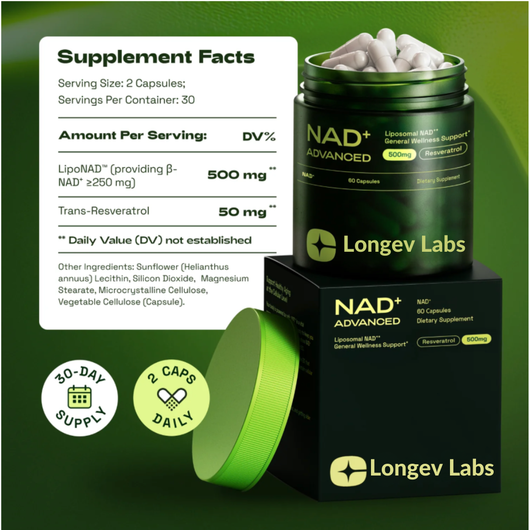 Longev Labs™ NAD+ Advanced-Nad Supplement With Resveratol